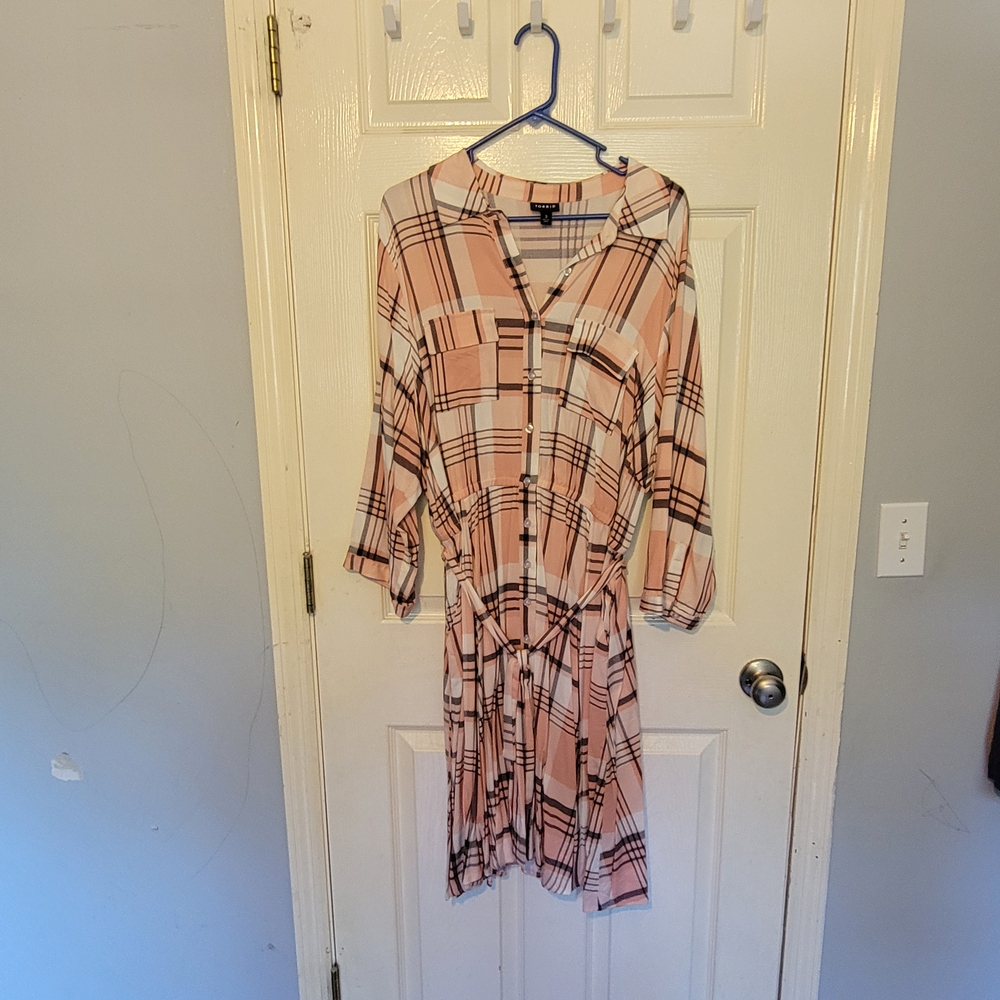 Torrid Pink and Black Plaid Dress